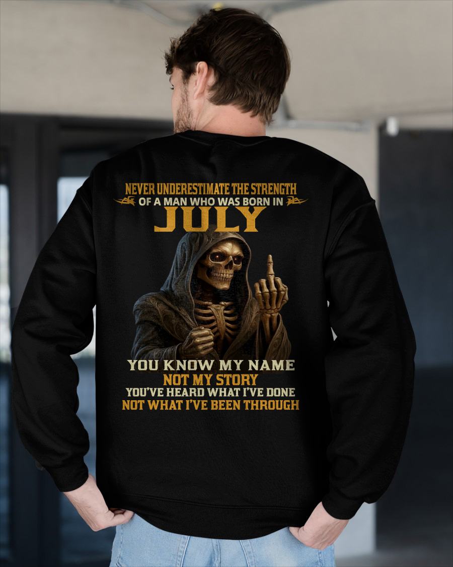 JULY - NEVER UNDERESTIMATE - BIRTHDAY T-SHIRT FOR MEN - NTTD07 (SKU26T-01-06-07)