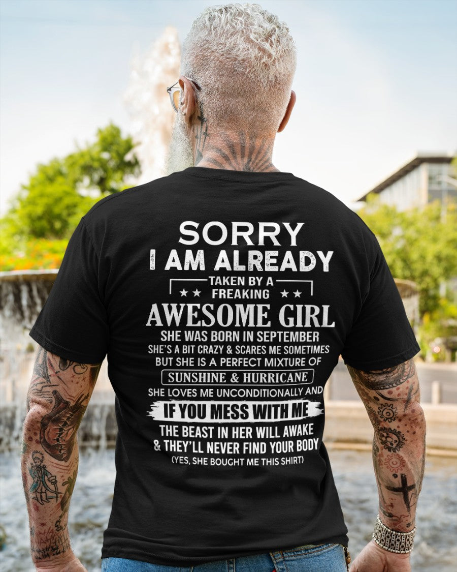 SEPTEMBER - TAKEN BY AWESOME GIRL - GIFT FOR BOYFRIEND/HUSBAND - NTTD09 (SKU08-32-09)