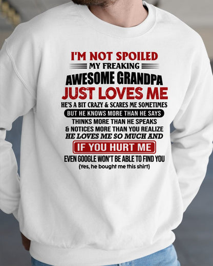MY FREAKING AWESOME GRANDPA JUST LOVES ME - FOR GRANDSON - GIFT FROM GRANDPA - NTTD00 (SKU09-127-00)