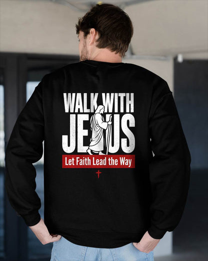 WALKING WITH JESUS - CHRISTIAN T-SHIRT - FOR MEN NTTD00 (SKU2608-128)