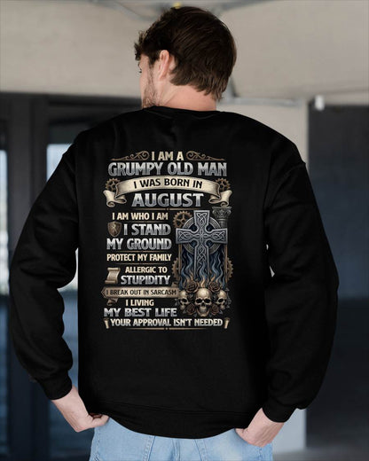 AUGUST - GRUMPY OLD MAN - BIRTHDAY T-SHIRT FOR MEN - NTTD08 (SKU2604-39-08)