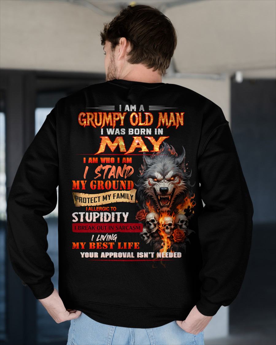 MAY - GRUMPY OLD MAN - BIRTHDAY T-SHIRT FOR MEN - NTTD05 (SKU26T-01132-05)