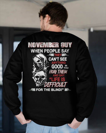 NOVEMBER -  HUG THEM AND SAY... - BIRTHDAY T-SHIRT FOR MEN - NTTD11 (SKU12-253-11)