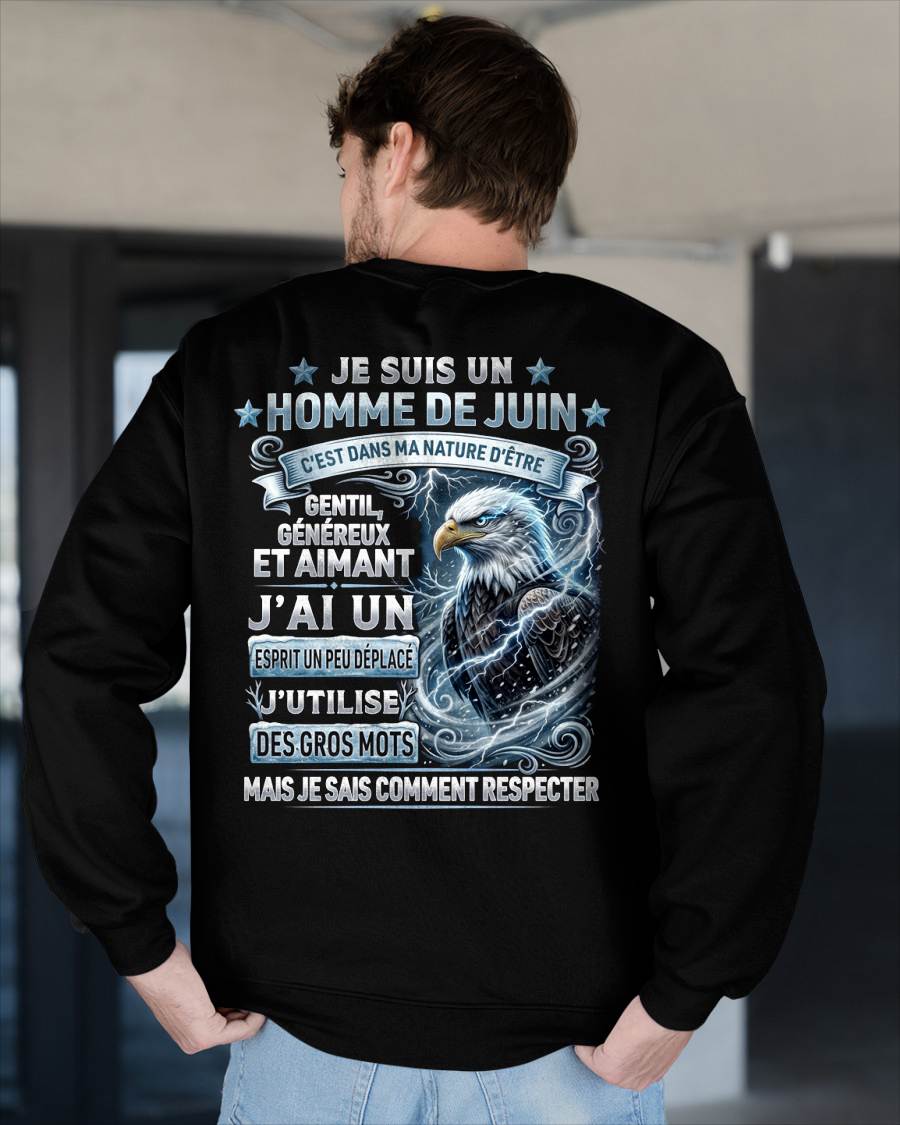 JUIN – ESPRIT MALICIEUX MAIS SAIT RESPECTER - T-SHIRT ANNIVERSAIRE HOMME - IMPRESSION DTG PREMIUM - frNTTD06 (SKU2604-86-06)