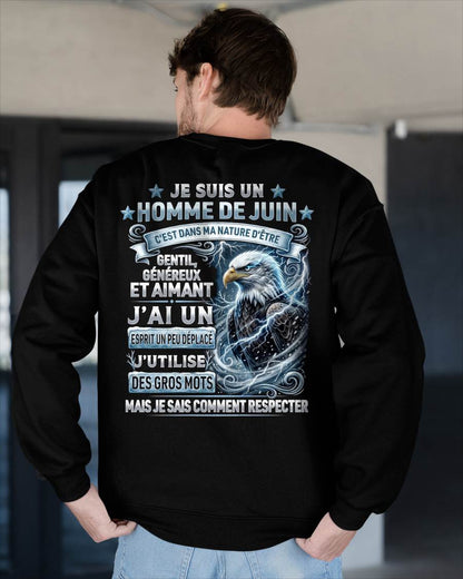 JUIN – ESPRIT MALICIEUX MAIS SAIT RESPECTER - T-SHIRT ANNIVERSAIRE HOMME - IMPRESSION DTG PREMIUM - frNTTD06 (SKU2604-86-06)