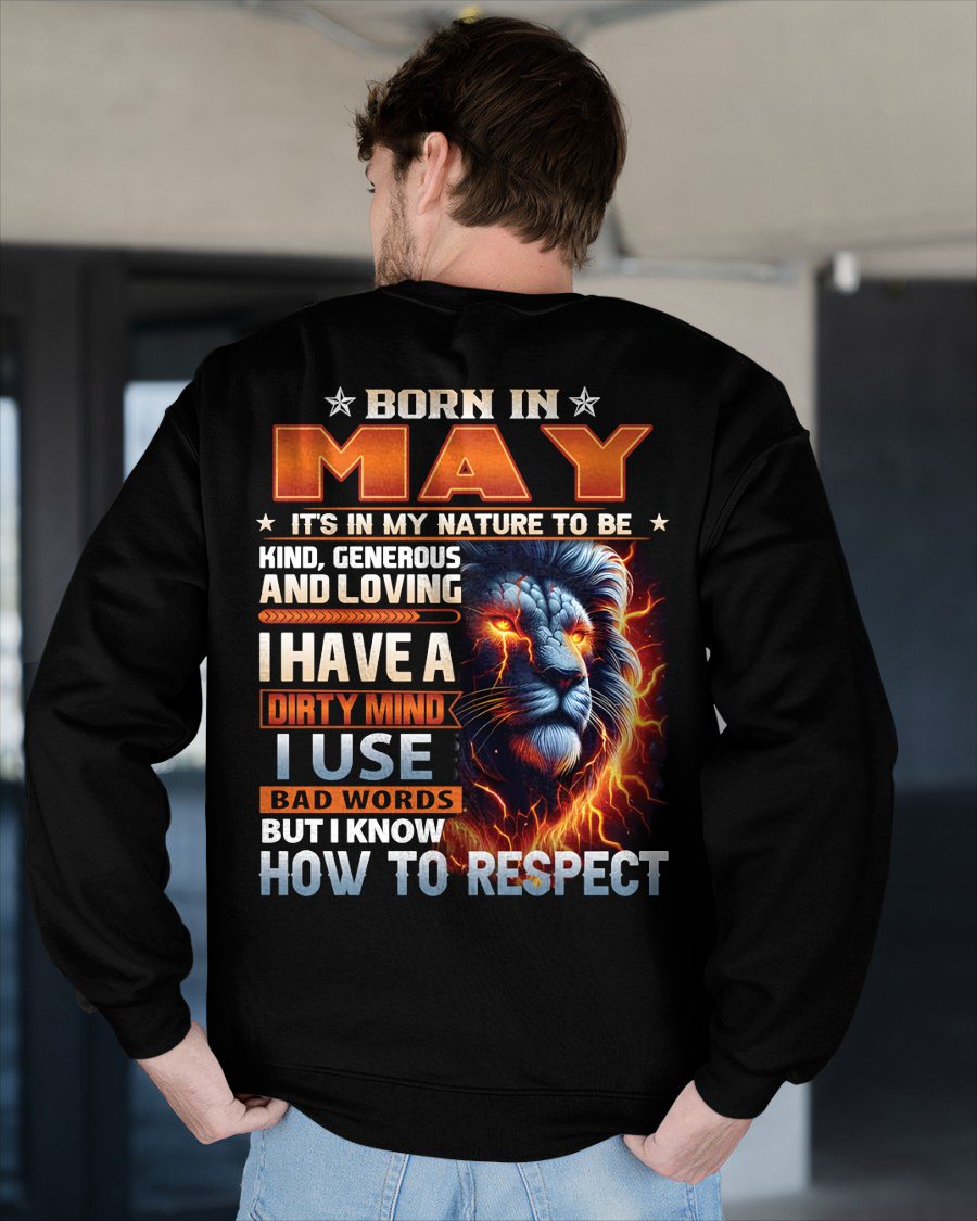 MAY - DIRTY MIND BUT KNOWS RESPECT - BIRTHDAY T-SHIRT FOR MEN a- NTTD05 (SKU08-84-05)