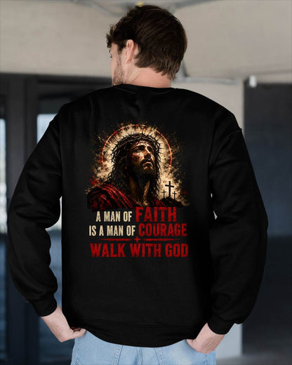 A MAN OF FAITH IS A MAN OF COURAGE  - CHRISTIAN T-SHIRT - FOR MEN NTTD00 (SKU2608-72)