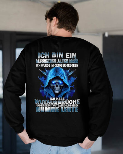 OKTOBER - MÜRRISCHER ALTER MANN – GEBURTSTAGS-T-SHIRT FÜR MÄNNER - NTTD10 (SKU2605-360-10)