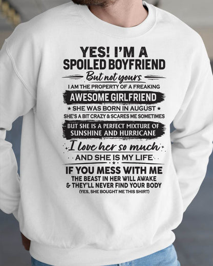 AUGUST - I'M A SPOILED BOYFRIEND - GIFT FROM WIFE/GIRLFRIEND - NTTD08 (SKU26T-01250-08)