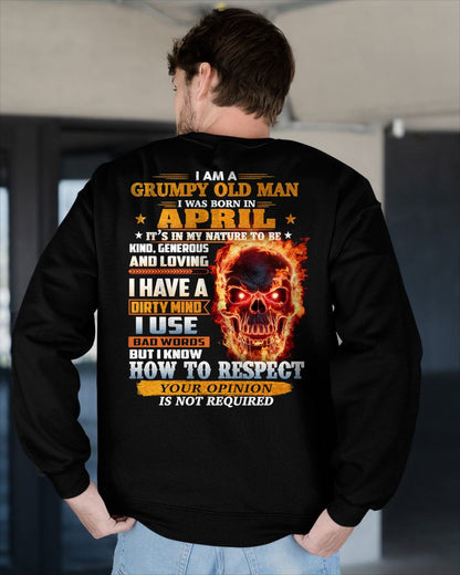 APRIL - GRUMPY OLD MAN - BIRTHDAY T-SHIRT FOR MEN - NTTD04 (SKU26T-01122-04)