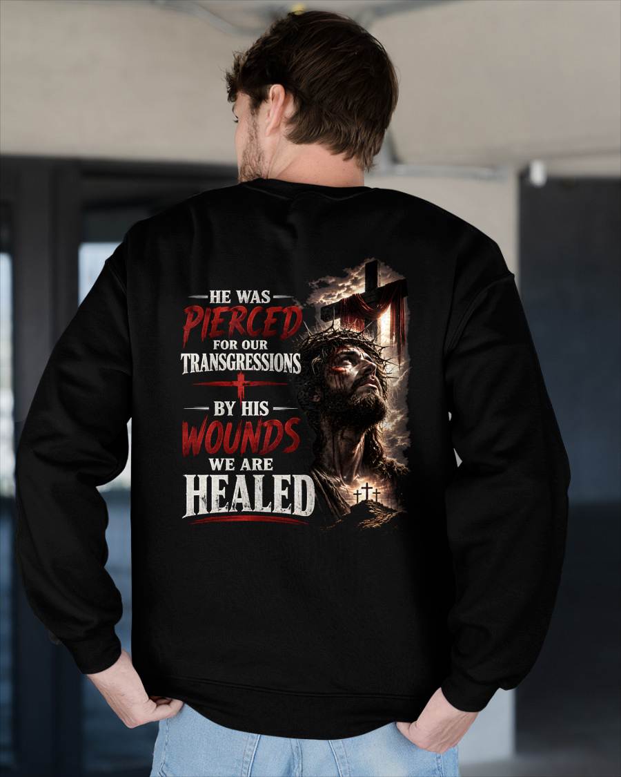 HE WAS PIERCED FOR OUR TRANSGRESSIONS  - CHRISTIAN T-SHIRT - FOR MEN NTTD00 (SKU2608-70)