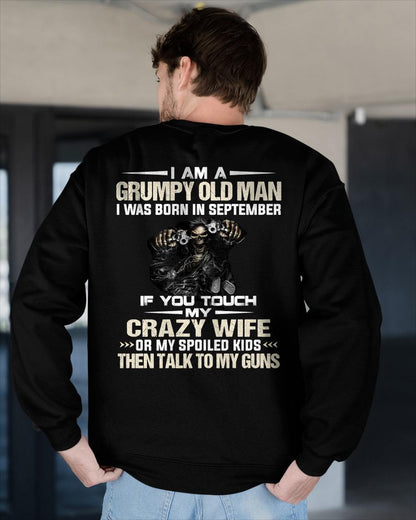 SEPTEMBER -  DON'T TOUCH MY WIFE OR KIDS - BIRTHDAY T-SHIRT FOR MEN - NTTD09 (SKU10-54-09)