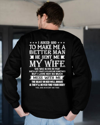 MAY - ASKED GOD TO BE A BETTER MAN - GIFT FROM WIFE - NTTD05 (SKU10-109-05)