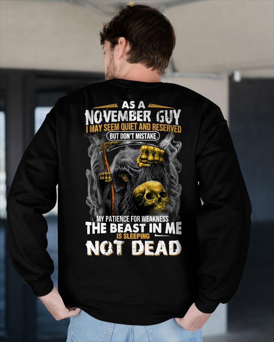 NOVEMBER - THE BEAST IN ME IS SLEEPING - BIRTHDAY T-SHIRT FOR MEN - NTTD11 (SKU08-82-11)