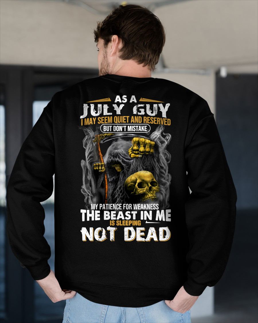 JULY - THE BEAST IN ME IS SLEEPING - BIRTHDAY T-SHIRT FOR MEN - NTTD07 (SKU08-82-07)