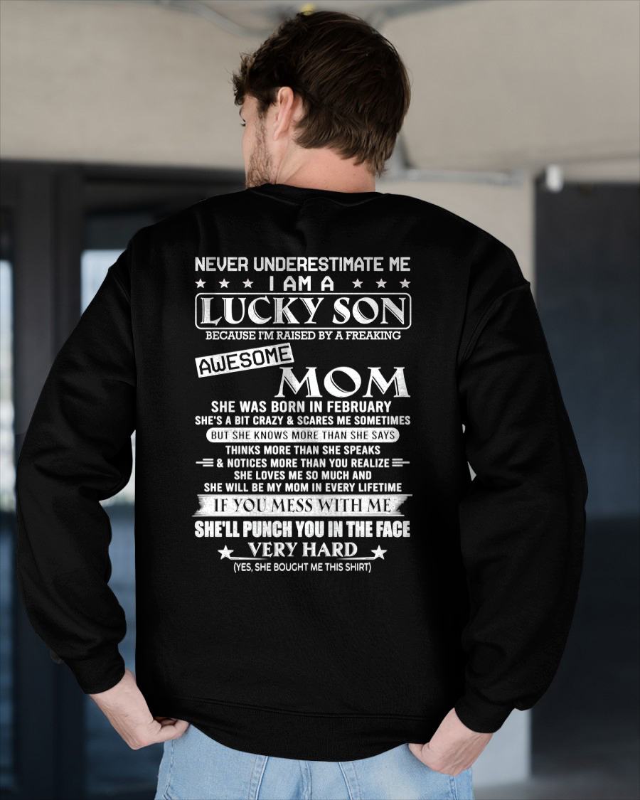 FEBRUARY - LUCKY SON OF AWESOME MOM - GIFT FROM MOM - NTTD02 (SKU10-36-02)