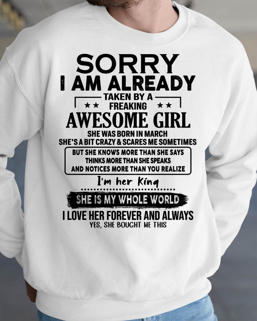 MARCH - TO MY HUSBAND/BOYFRIEND - TAKEN BY A FREAKING AWESOME GIRL - GIFT FROM WIFE/GIRLFRIEND - NTTD03 (SKU.AT16-03)