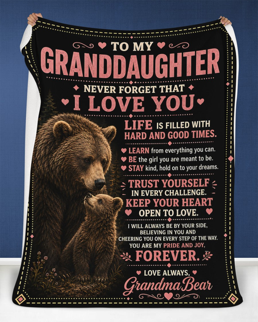 BLANKET FOR GRANDDAUGHTER – COMFORT & WARMTH GIFT FROM GRANDMA  Sherpa Fleece Quilt Blanket NTTD00 (SKU2608-199)