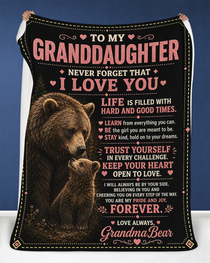 BLANKET FOR GRANDDAUGHTER – COMFORT & WARMTH GIFT FROM GRANDMA  Sherpa Fleece Quilt Blanket NTTD00 (SKU2608-199)