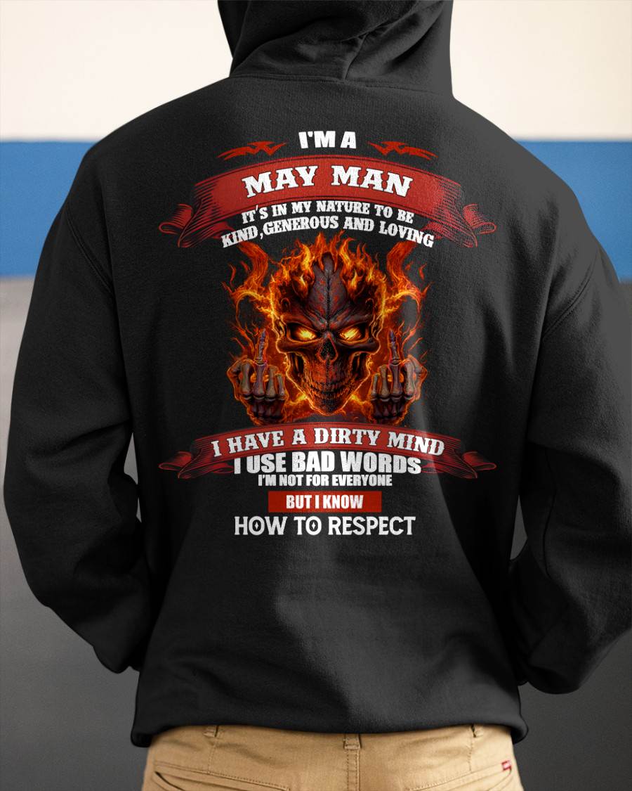 MAY - KNOW HOW TO RESPECT - BIRTHDAY T-SHIRT FOR MEN - NTTD05 (SKU26T-01300-05)
