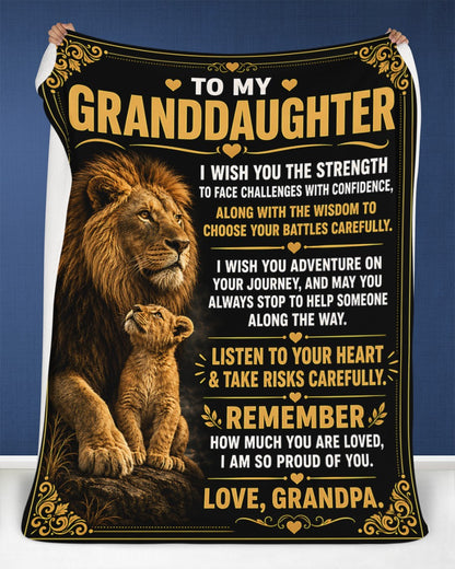 BLANKET FOR GRANDDAUGHTER – COMFORT & WARMTH GIFT FROM GRANDPA  Sherpa Fleece Quilt Blanket NTTD00 (SKU2608-195)
