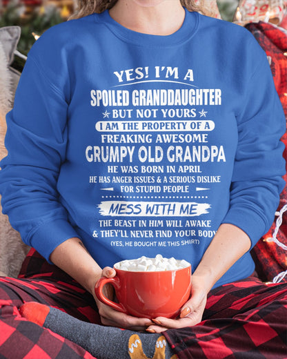 Spoiled Granddaughter of a Grumpy Grandpa Shirt April Edition – From Grandpa to Granddaughter NTTD04 (SKU07-101-04)