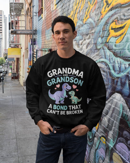 GRANDMA AND GRANDSON A BOND THAT CAN'T BE BROKEN DINOSAUR UNISEX T-SHIRT NTTD00 (SKU-GMS4)