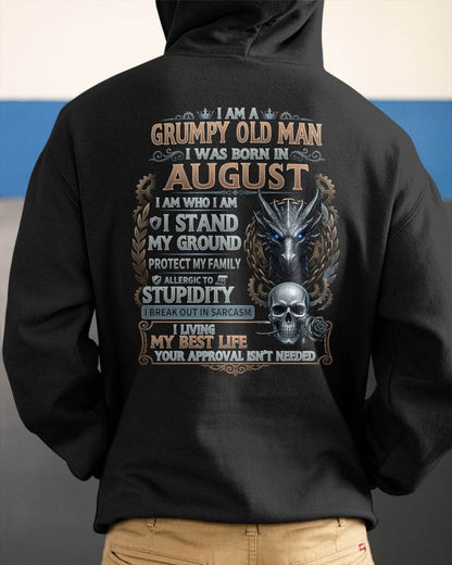 AUGUST - GRUMPY OLD MAN - BIRTHDAY T-SHIRT FOR MEN - NTTD08 (SKU2604-37-08)