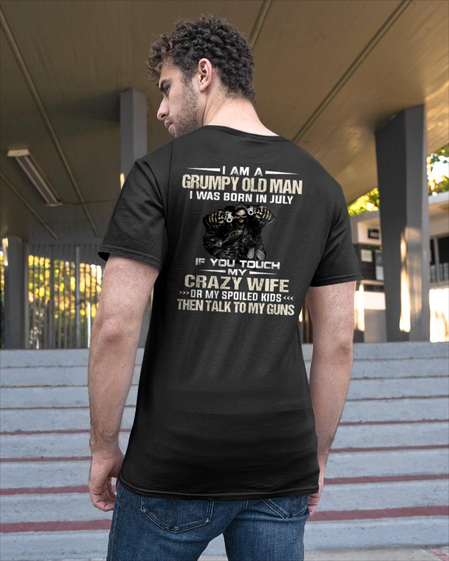 JULY - DON'T TOUCH MY WIFE OR KIDS - BIRTHDAY T-SHIRT FOR MEN - NTTD07 (SKU10-54-07)
