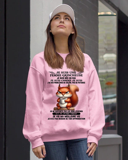 MAI - FEMME GRINCHEUSE – T-SHIRT D’ANNIVERSAIRE POUR FEMME - frNTTD05 (SKU2603-256-05)