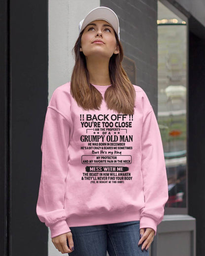 DECEMBER - TO MY WIFE - BACK OFF T-SHIRT - GIFT FOR WIFE - NTTD12 (SKU10-99-12)