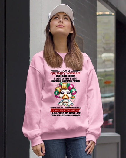JUNE - GRUMPY WOMAN - BIRTHDAY SHIRT FOR WOMEN - NTTD06 (SKU26T-01-22-06)