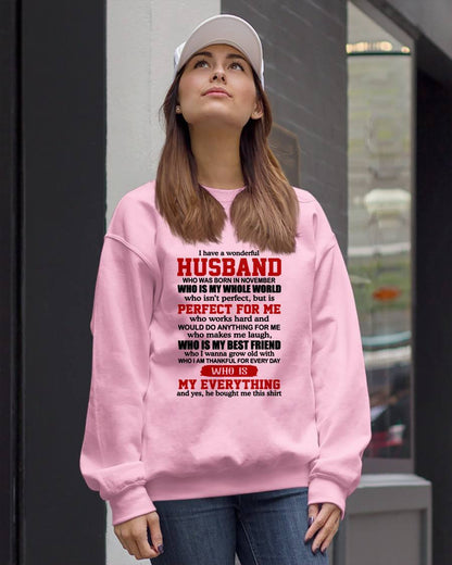 NOVEMBER -  I HAVE A WONDERFUL HUSBAND - GIFT FROM HUSBAND - NTTD11 (SKU2602-153-11)