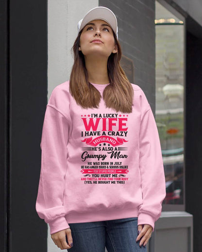 JULY - TO MY WIFE - I'M A LUCKY WIFE - GIFT FROM HUSBAND - NTTD07 (SKU10-136-07)