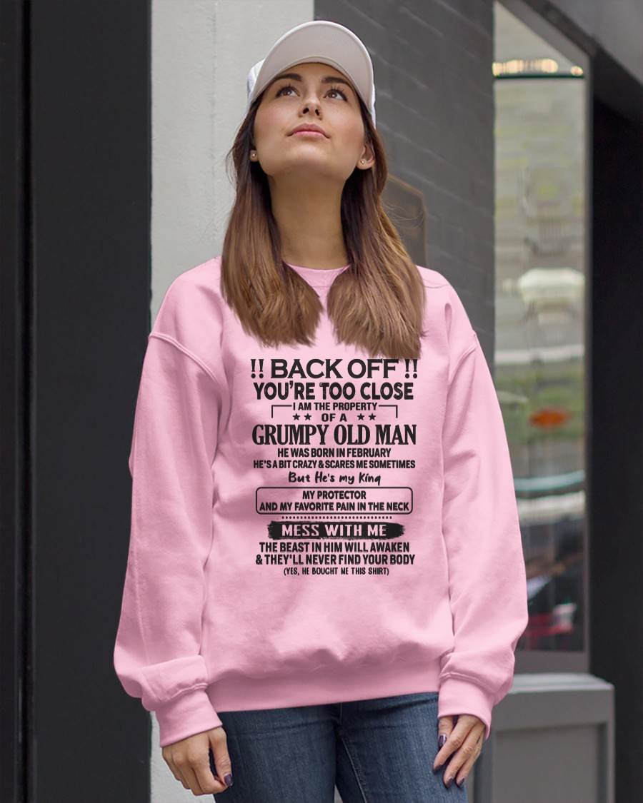 FEBRUARY - TO MY WIFE - BACK OFF T-SHIRT - GIFT FOR WIFE - NTTD02 (SKU10-99-02)