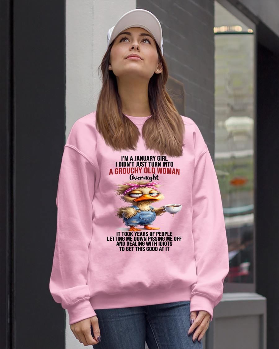 JANUARY - GROUCHY WOMAN - BIRTHDAY T-SHIRT FOR WOMEN - NTTD01 (SKU2602-179-01)