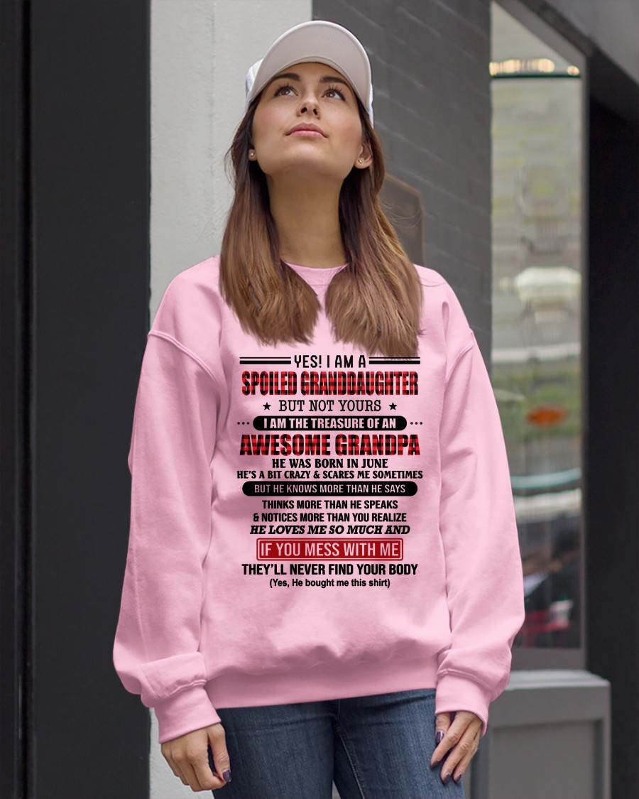 JUNE - YES! I'M A SPOILED GRANDDAUGHTER - GIFT FROM GRANDPA - NTTD06 (SKU26T-01317-06)