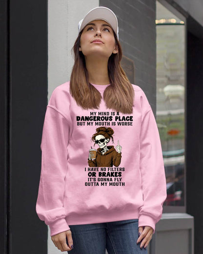 MY MIND IS A DANGEROUS PLACE - BIRTHDAY T-SHIRT FOR WOMEN - NTTD00 (SKU2603-76-00)