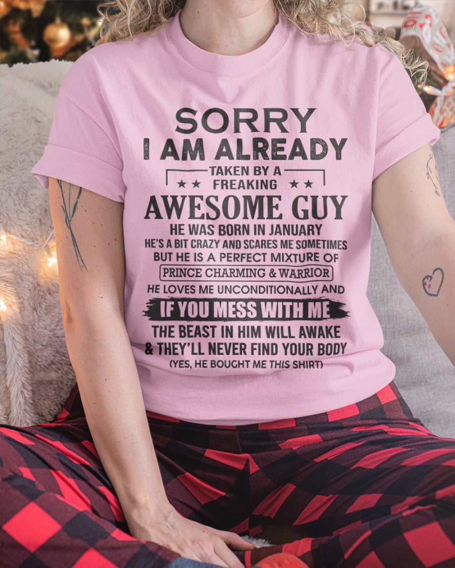 I’M ALREADY TAKEN T-SHIRT JANUARY EDITION – GIFT FROM BOYFRIEND NTTD01 (SKU08-31-01)