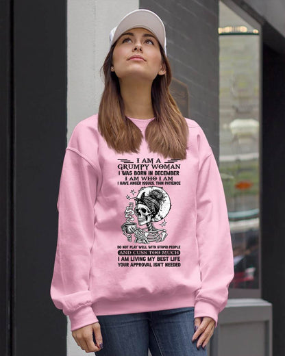 DECEMBER - GRUMPY WOMAN - BIRTHDAY SHIRT FOR WOMEN - NTTD12 (SKU2602-150-12)