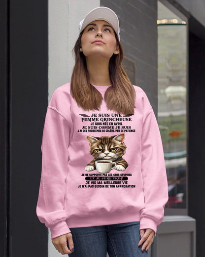 AVRIL - FEMME GRINCHEUSE – T-SHIRT D’ANNIVERSAIRE POUR FEMME - frNTTD04 (SKU2603-258-04)