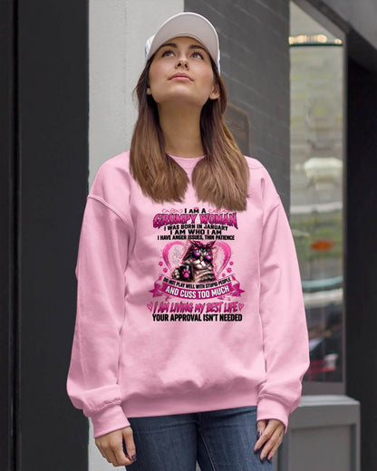 JANUARY - GRUMPY WOMAN - BIRTHDAY SHIRT FOR WOMEN - NTTD01 (SKU2607-279-01)