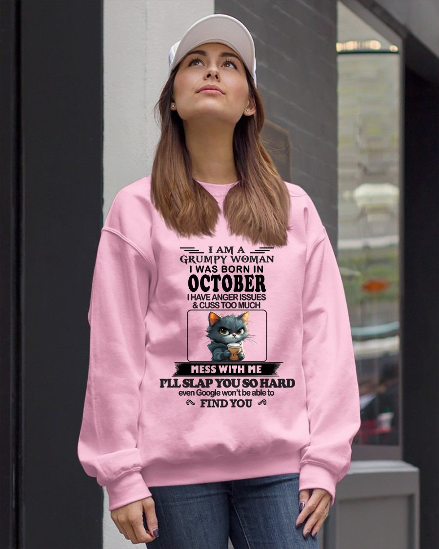 OCTOBER -  GRUMPY WOMAN - BIRTHDAY GIFT FOR WOMEN - NTTD10 (SKU-GPWM-10)