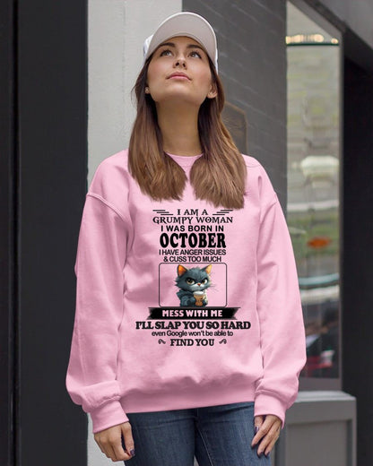 OCTOBER -  GRUMPY WOMAN - BIRTHDAY GIFT FOR WOMEN - NTTD10 (SKU-GPWM-10)