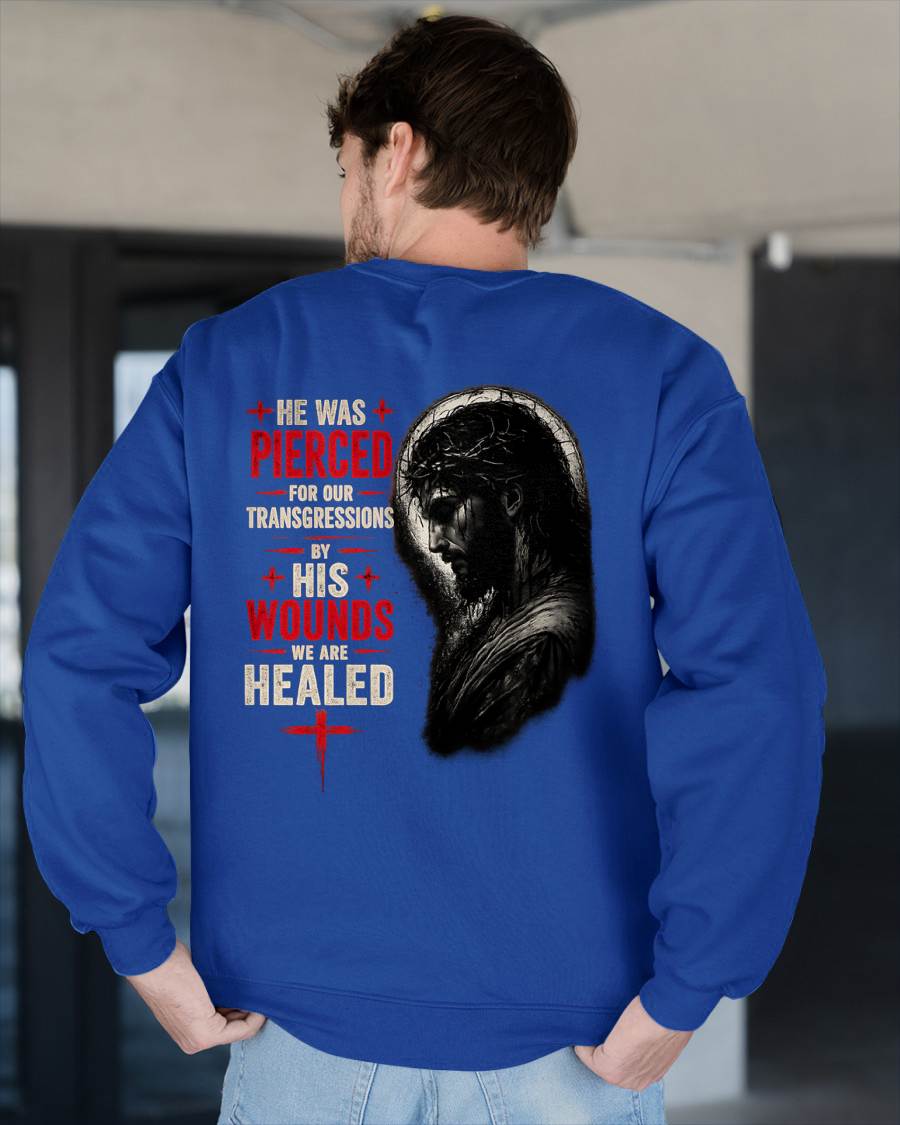 HE WAS PIERCED FOR OUR TRANSGRESSIONS  - CHRISTIAN T-SHIRT - FOR MEN NTTD00 (SKU2608-71)