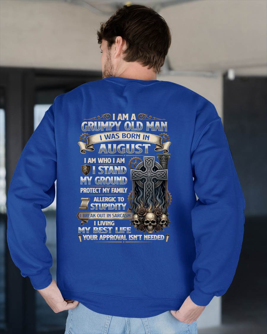 AUGUST - GRUMPY OLD MAN - BIRTHDAY T-SHIRT FOR MEN - NTTD08 (SKU2604-39-08)