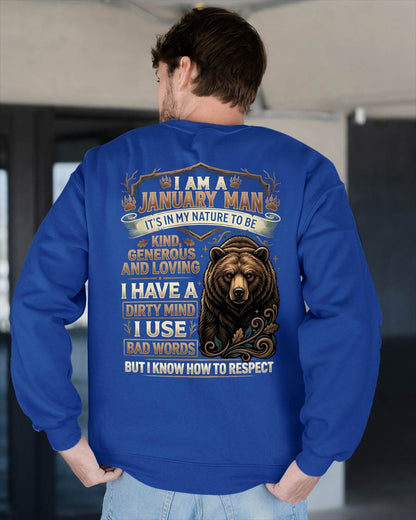 JANUARY - DIRTY MIND BUT KNOW HOW TO RESPECT - BIRTHDAY T-SHIRT FOR MEN - NTTD01 (SKU2604-105-01)