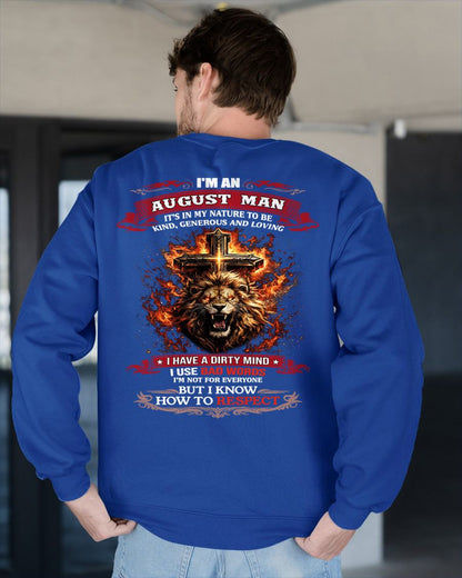 AUGUST - KIND AND LOVING ARE MY NATURE - PREMIUM DTG PRINT BIRTHDAY T-SHIRT FOR MEN - NTTD08 (SKU26T-01-31-08)
