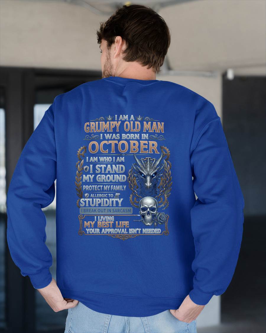 OCTOBER - GRUMPY OLD MAN - BIRTHDAY T-SHIRT FOR MEN - NTTD10 (SKU2604-37-10)