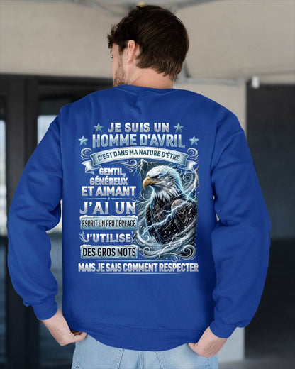 AVRIL – ESPRIT MALICIEUX MAIS SAIT RESPECTER - T-SHIRT ANNIVERSAIRE HOMME - IMPRESSION DTG PREMIUM - frNTTD04 (SKU2604-86-04)
